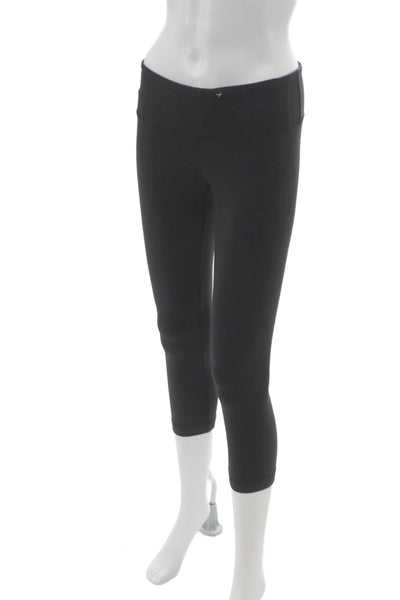 Lululemon Womens Black Capri Leggings Pull On Solid Athleisure Size 6