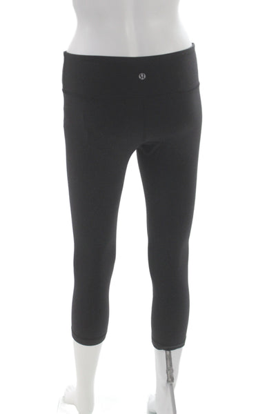 Lululemon Womens Black Capri Leggings Pull On Solid Athleisure Size 6