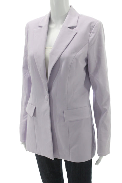 Song Of Style Womens Purple Basic Jacket Button Long Sleeve Size S