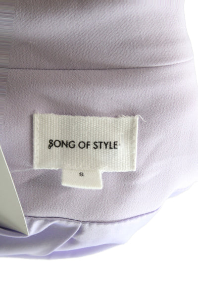Song Of Style Womens Purple Basic Jacket Button Long Sleeve Size S