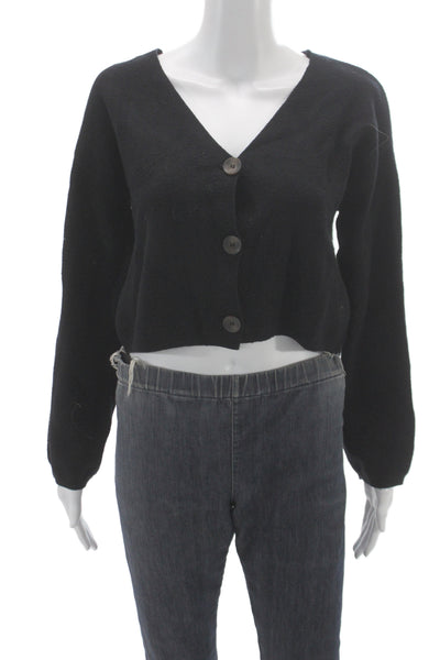 Z Supply Womens Cardigan Black V-Neck Long Sleeve Size S
