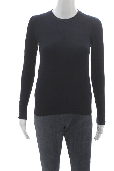 Zara Womens Pullover Sweater Black Crew Neck Long Sleeve Size S