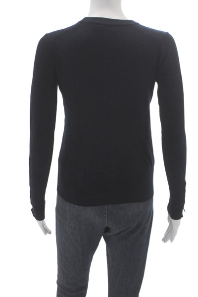 Zara Womens Pullover Sweater Black Crew Neck Long Sleeve Size S
