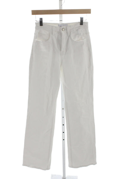 Vervet Women White High Waist Straight Jeans Cotton Inseam 30 Size 25