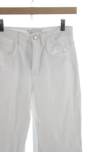 Vervet Women White High Waist Straight Jeans Cotton Inseam 30 Size 25