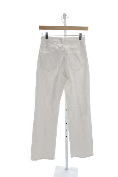 Vervet Women White High Waist Straight Jeans Cotton Inseam 30 Size 25