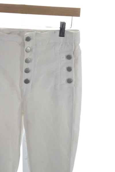 J Brand Womens White High Waist Skinny Jeans 28 Inseam Size 27
