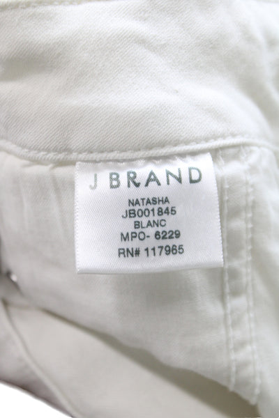 J Brand Womens White High Waist Skinny Jeans 28 Inseam Size 27