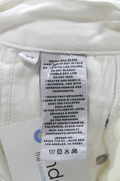 J Brand Womens White High Waist Skinny Jeans 28 Inseam Size 27