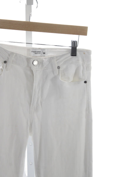Just Black Denim Womens White Straight High Waist Jeans Size 26