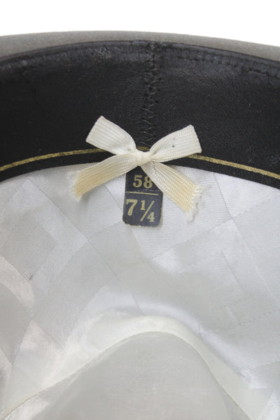 Stetson Mens Felt Black Ribbon Bow Fedora Hat Gray Size 7 1/4