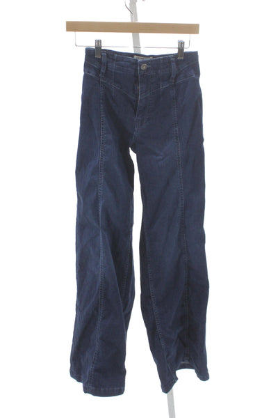 We The Free Womens Wide Leg High Waist Blue Jeans Size 25