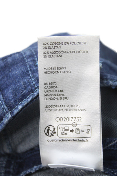 We The Free Womens Wide Leg High Waist Blue Jeans Size 25