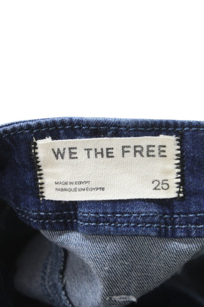 We The Free Womens Wide Leg High Waist Blue Jeans Size 25