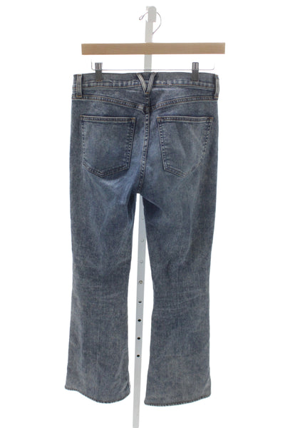 Veronica Beard Women Flared High Waist Jeans Blue Cotton Size 27