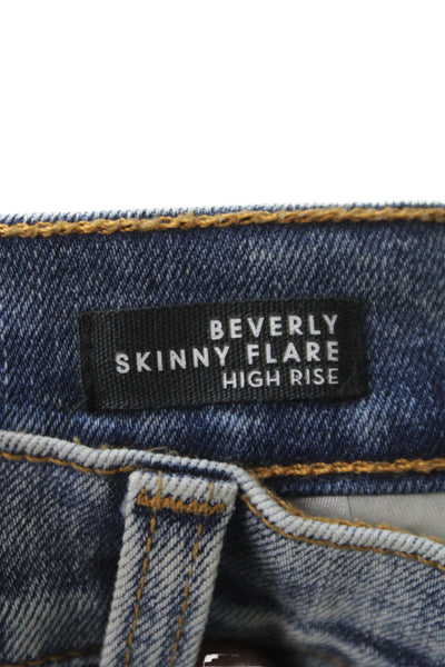 Veronica Beard Women Flared High Waist Jeans Blue Cotton Size 27