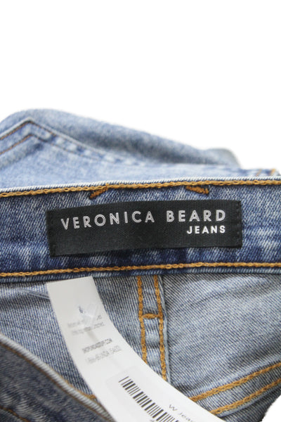 Veronica Beard Women Flared High Waist Jeans Blue Cotton Size 27