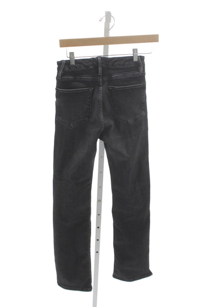 Frame Womens High Waist Straight Jeans Black Cotton Size 27
