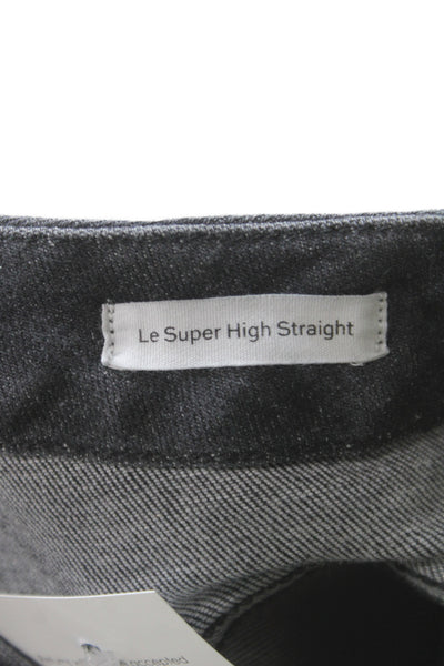 Frame Womens High Waist Straight Jeans Black Cotton Size 27