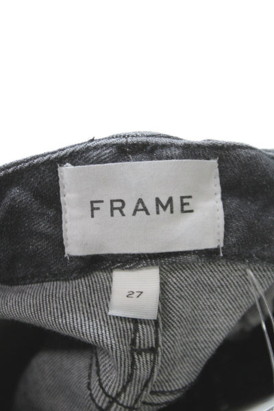 Frame Womens High Waist Straight Jeans Black Cotton Size 27