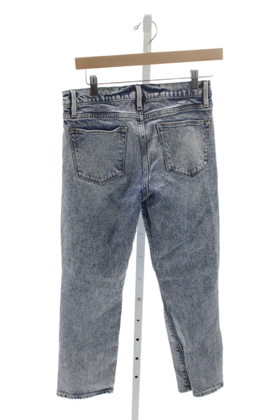 Frame Women High Waist Straight Jeans Blue Cotton Blend 28in Size 27