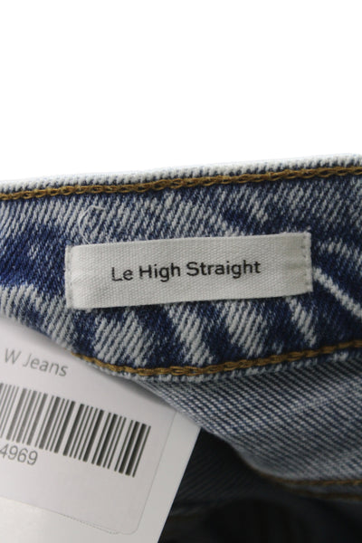 Frame Women High Waist Straight Jeans Blue Cotton Blend 28in Size 27