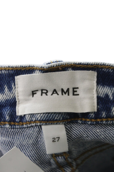 Frame Women High Waist Straight Jeans Blue Cotton Blend 28in Size 27