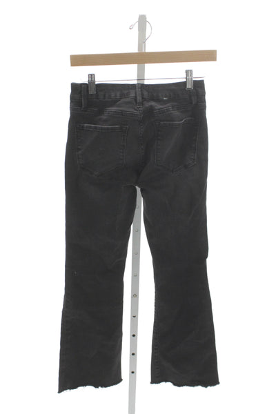 Frame Womens Bootcut Jeans Black High Waist Cotton Blend Size 27