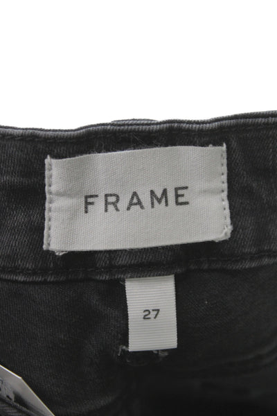 Frame Womens Bootcut Jeans Black High Waist Cotton Blend Size 27