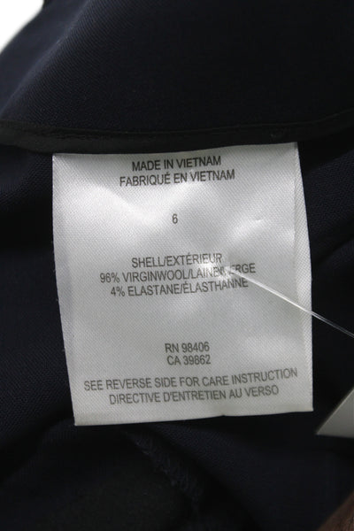 Theory Women Dress Pants Black 96% Virgin Wool Zip Inseam 26 Size 6