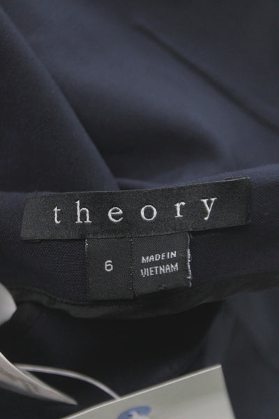 Theory Women Dress Pants Black 96% Virgin Wool Zip Inseam 26 Size 6
