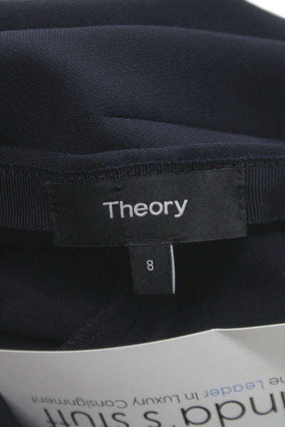 Theory Women Dress Pants Black Triacetate Zip Size 8