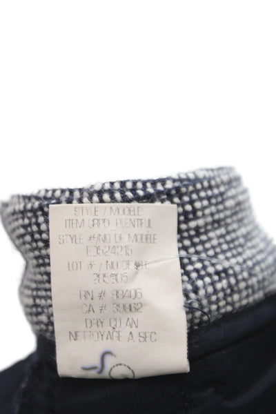 Theory Women Cropped Gray Check Cotton Pants Button 25in Inseam Size 6