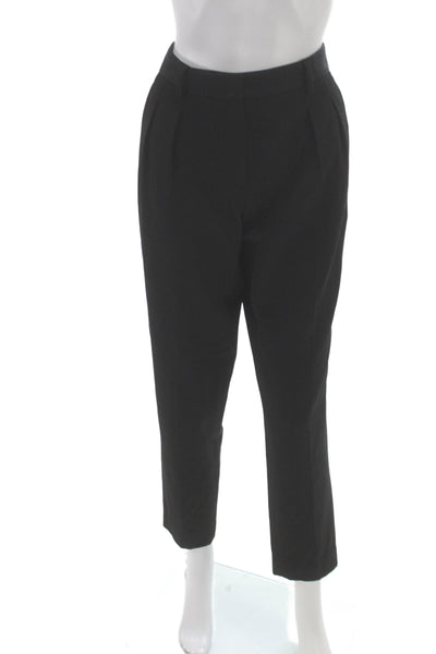 Theory Women Dress Pants Black Wool Button Closure Size 6