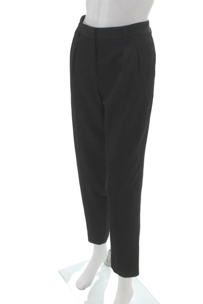Theory Women Dress Pants Black Wool Button Closure Size 6