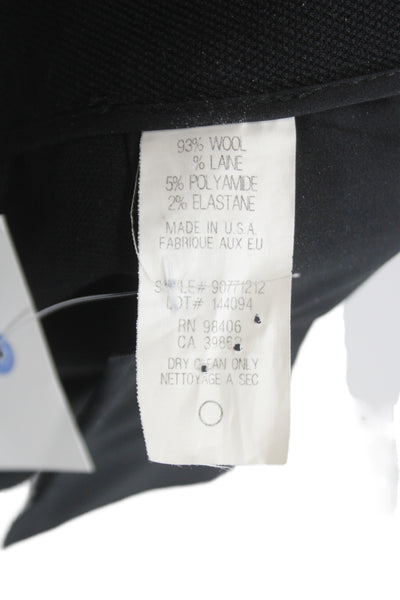 Theory Women Dress Pants Black Wool Button Closure Size 6