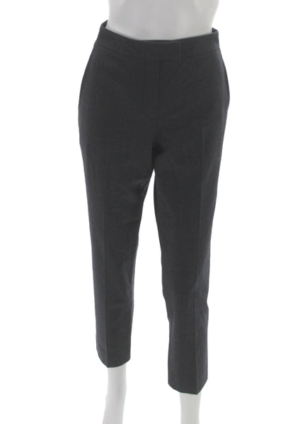 Theory Womens Ankle Wool Pants Gray Button Closure Size 6