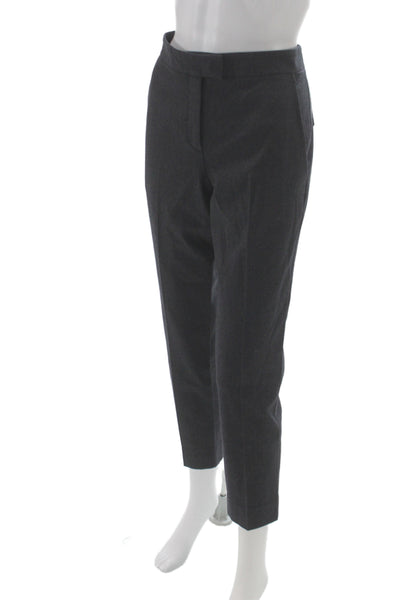 Theory Womens Ankle Wool Pants Gray Button Closure Size 6