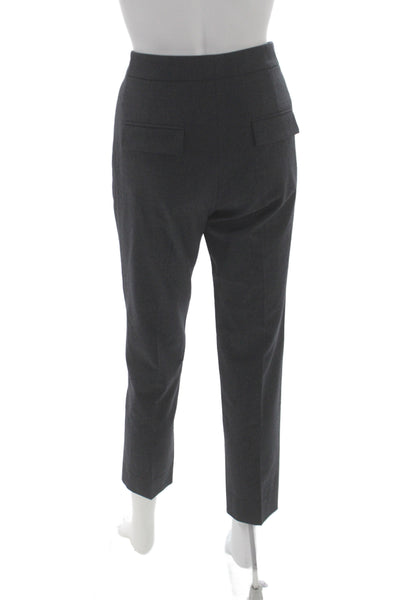 Theory Womens Ankle Wool Pants Gray Button Closure Size 6