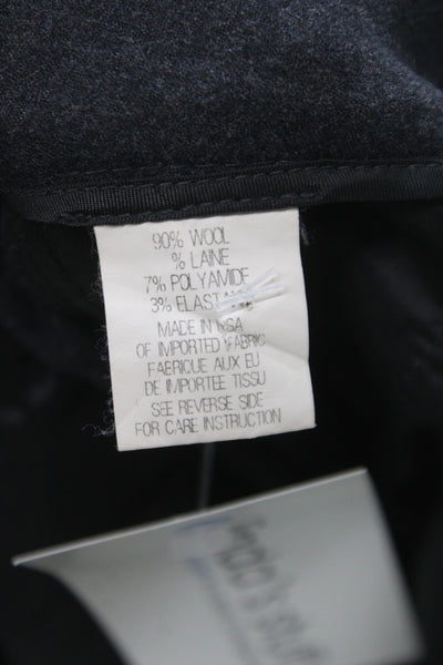 Theory Womens Ankle Wool Pants Gray Button Closure Size 6
