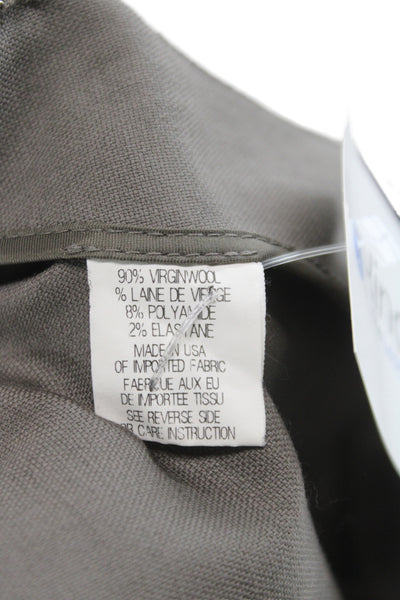 Theory Womens Ankle Pants Brown Virgin Wool Zip 26 Inseam Size 8