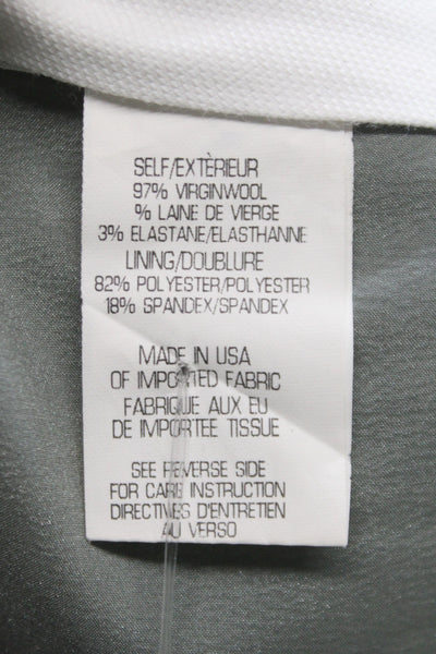 Theory Womens Dress Pants Gray Virgin Wool Button Size 8