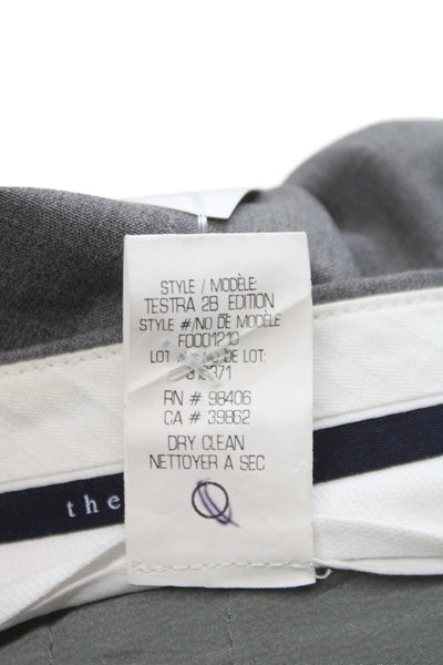 Theory Womens Dress Pants Gray Virgin Wool Button Size 8