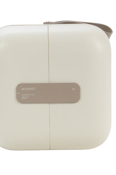Amiro Accompany Tech Womens Mult-Compaartment Makeup Case Beige 8x8in