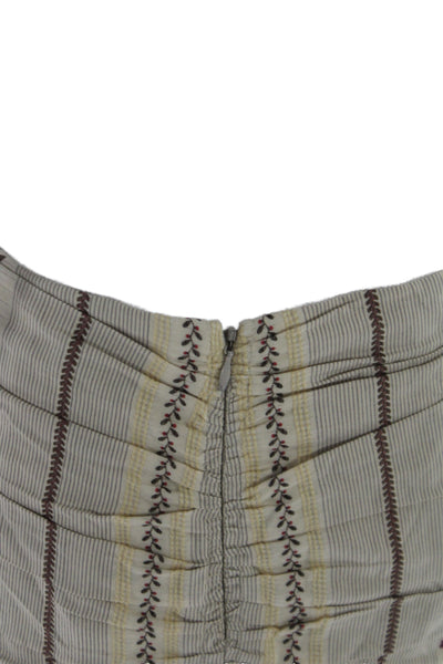 Nanette Lepore Womens Beige Floral Pencil Skirt Knee Length Cotton Size 8