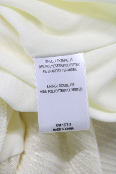 Badgley Mischka Women Ivory V-Neck Sleeveless Shift Dress Long Zip Size 6