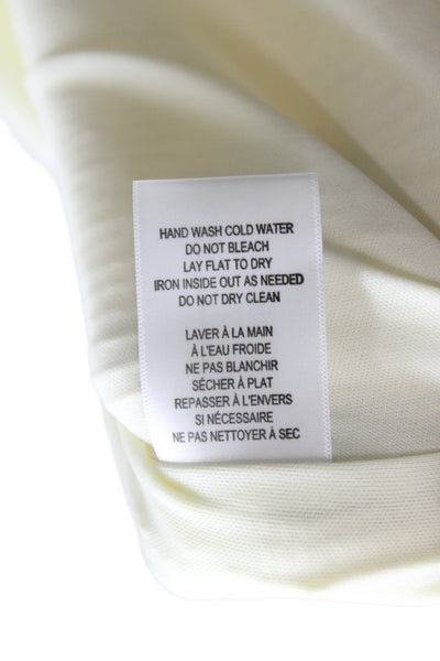 Badgley Mischka Women Sheath Dress Ivory V-Neck Sleeveless Zip Size 8