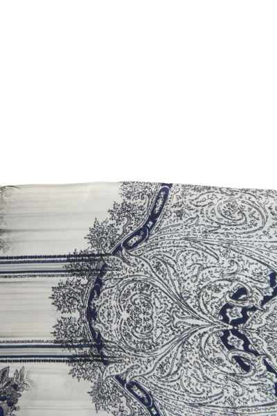 100 Percent Silk Graphic Printed Multi-Colored Scarf 25.5 x 24in