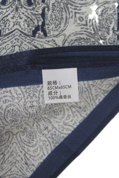 100 Percent Silk Graphic Printed Multi-Colored Scarf 25.5 x 24in