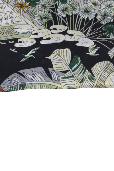 100 Percent Silk Graphic Printed Multi-Colored Scarf 41.2 x 20in